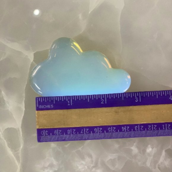 Puffy Opalite Cloud, Kid Room Decor, Office/Desk Art, Healing Stone, Hand Carved - Picture 4 of 6